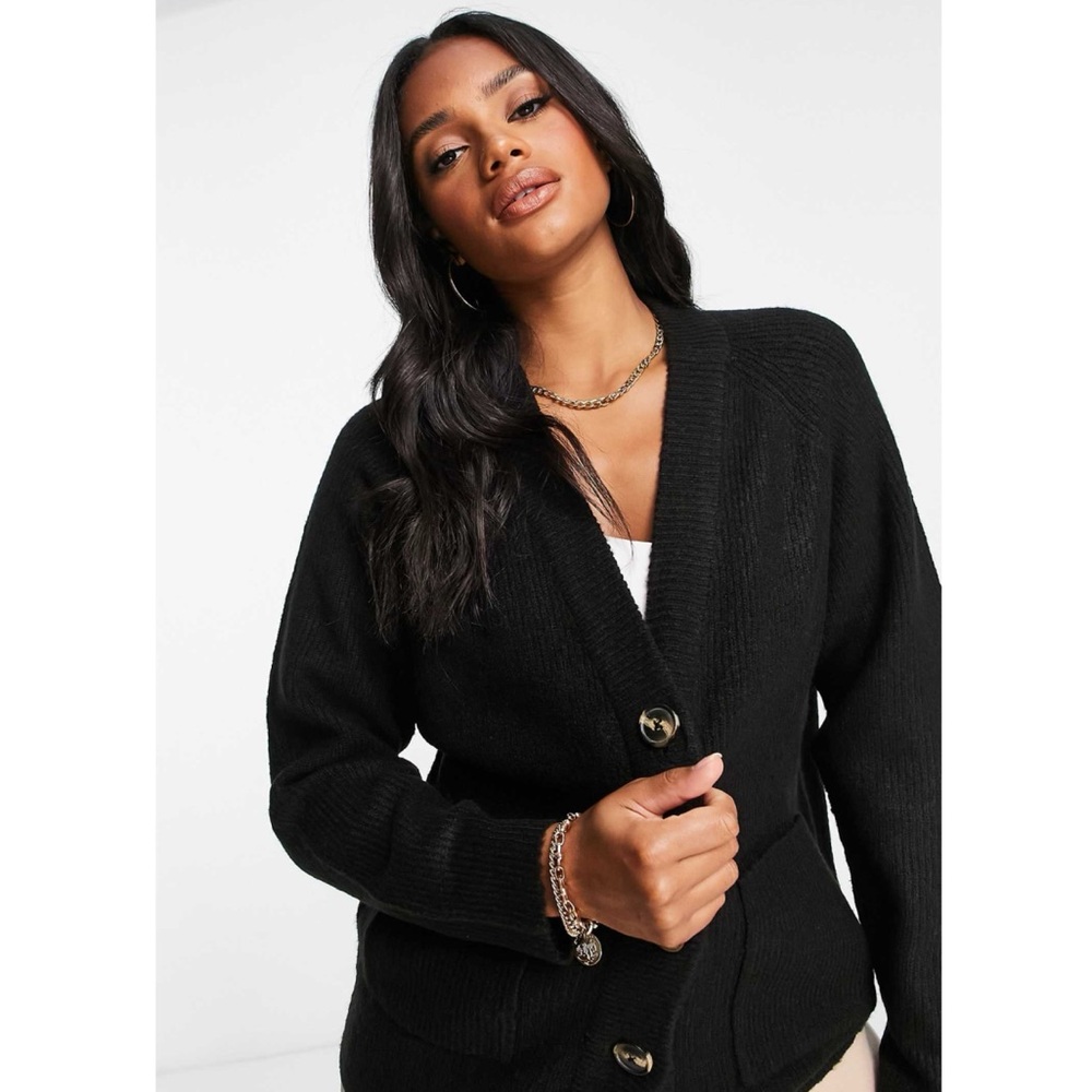 Threadbare Michayla Oversized Cardigan Black sz US 8 M/L Cozy Knit
